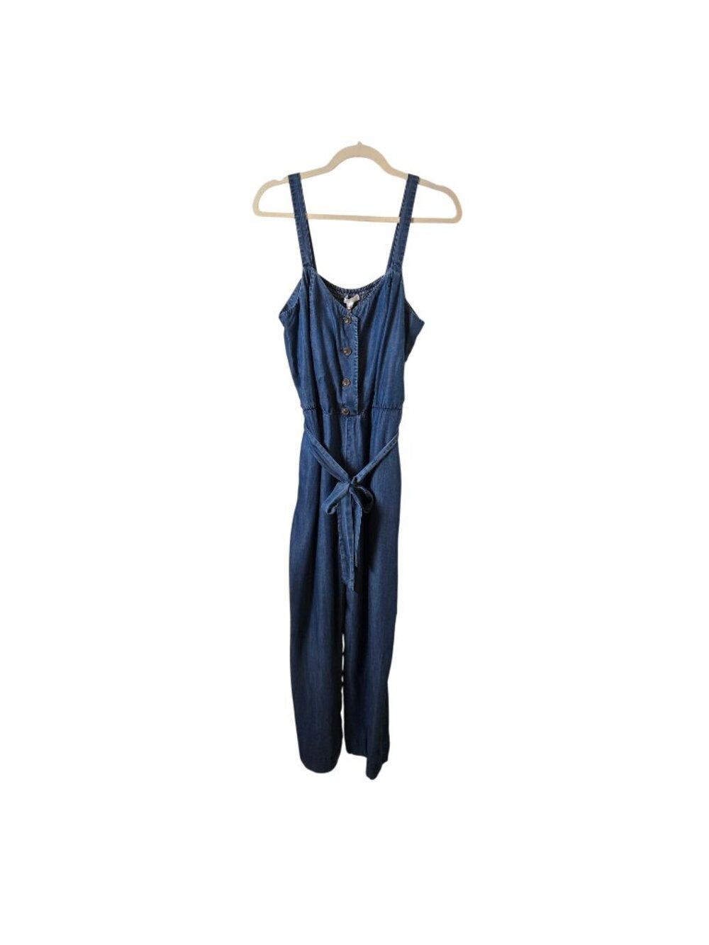 NWT LC Lauren Conrad So Fresh Chambray Wide Leg  Jumpsuit in Indigo Size Large